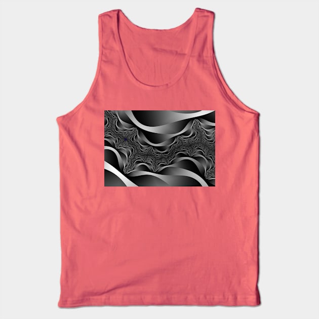 monochrome curvy abstract lines Tank Top by pinkal